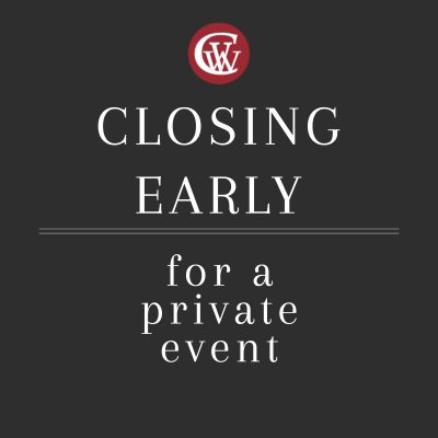 Closing early for a private event Carr Vineyards and Winery